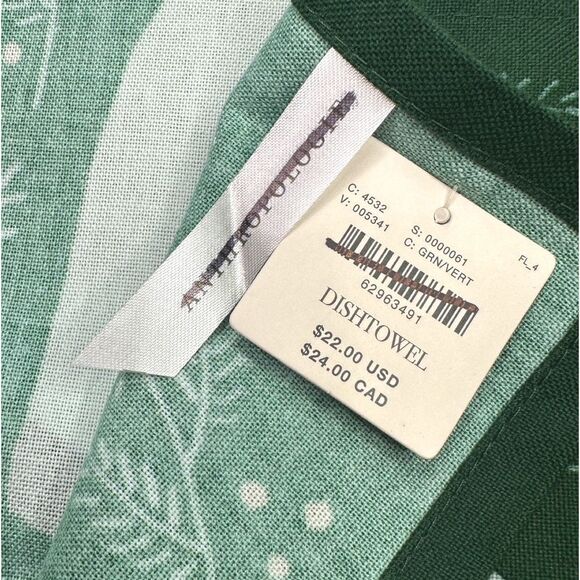 Anthropologie Joy To The World Dish Towel - 21” x 28” - Holiday Set of 2 - Picture 6 of 6